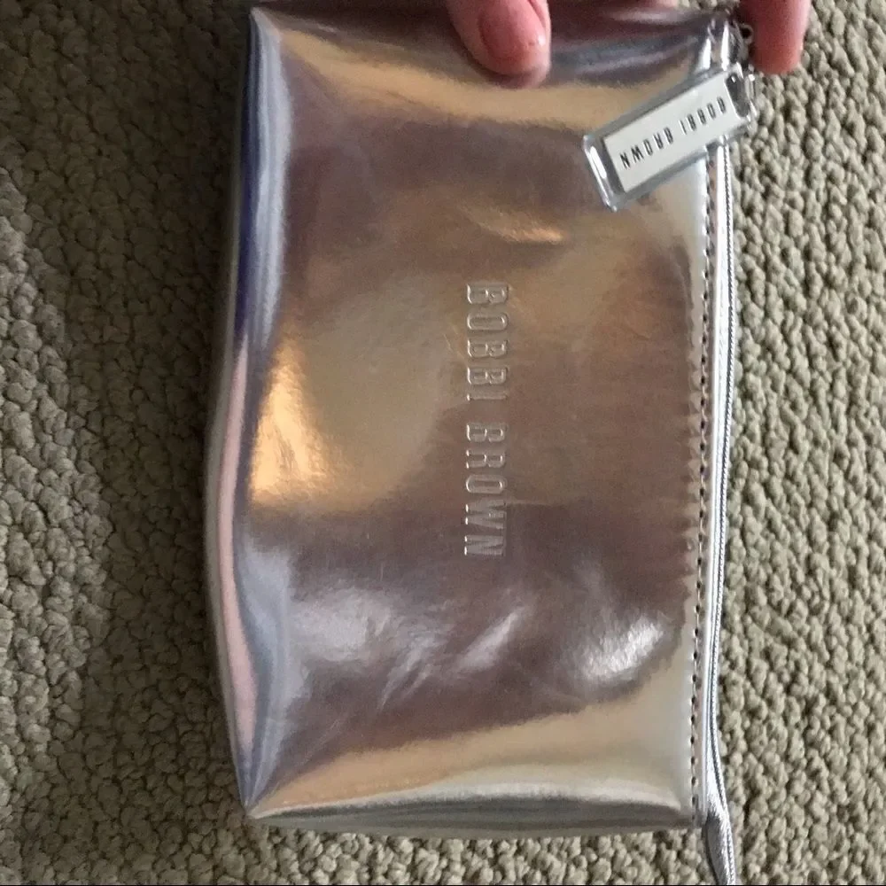 Bobbi Brown silver Cosmetic Bag
